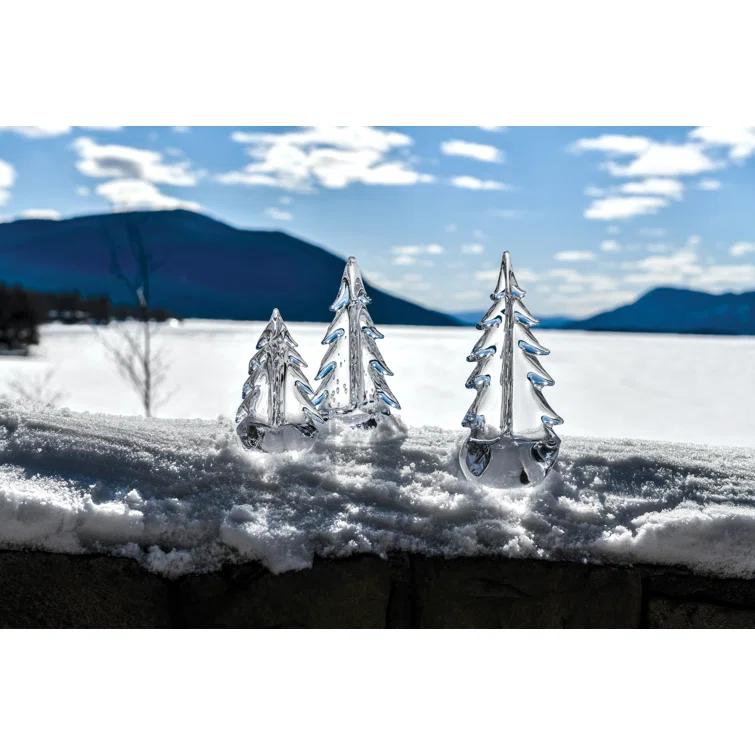 6 Inch Clear Glass Evergreen Tree Figurine