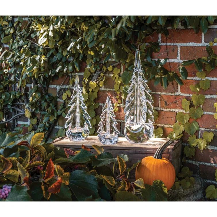 6 Inch Clear Glass Evergreen Tree Figurine