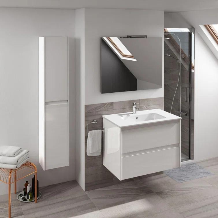 Ws Bath Collections Ambra 60 Ambra 24" Wall Mounted Single Basin Vanity Set - White