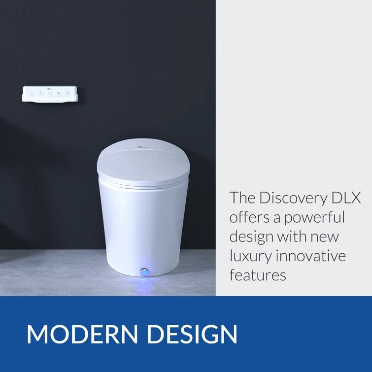 Bio Bidet by BEMIS Discovery DLX Smart Bidet Toilet, Tankless, Auto Open and Close with Kick Flush, Self Cleaning Discovery DLX
