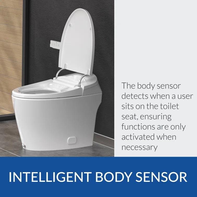 Bio Bidet by BEMIS Discovery DLX Smart Bidet Toilet, Tankless, Auto Open and Close with Kick Flush, Self Cleaning Discovery DLX