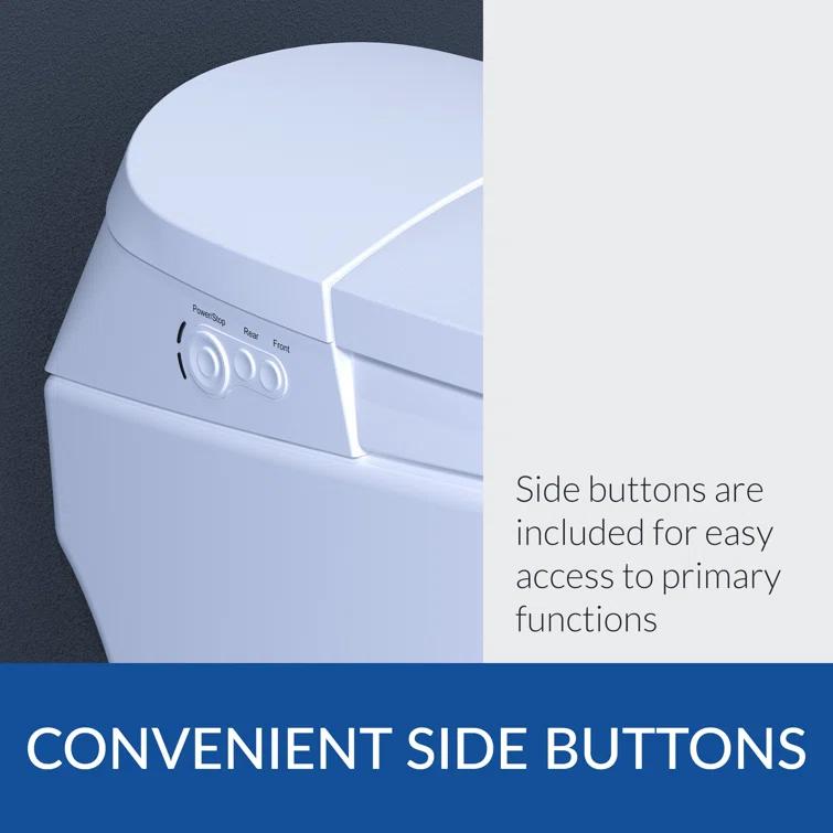 Bio Bidet by BEMIS Discovery DLX Smart Bidet Toilet, Tankless, Auto Open and Close with Kick Flush, Self Cleaning Discovery DLX