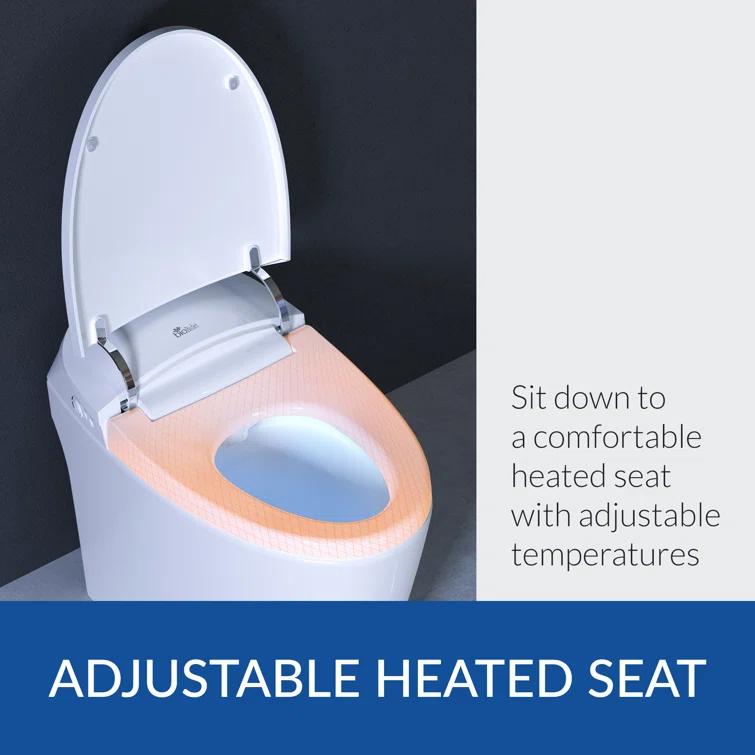 Bio Bidet by BEMIS Discovery DLX Smart Bidet Toilet, Tankless, Auto Open and Close with Kick Flush, Self Cleaning Discovery DLX