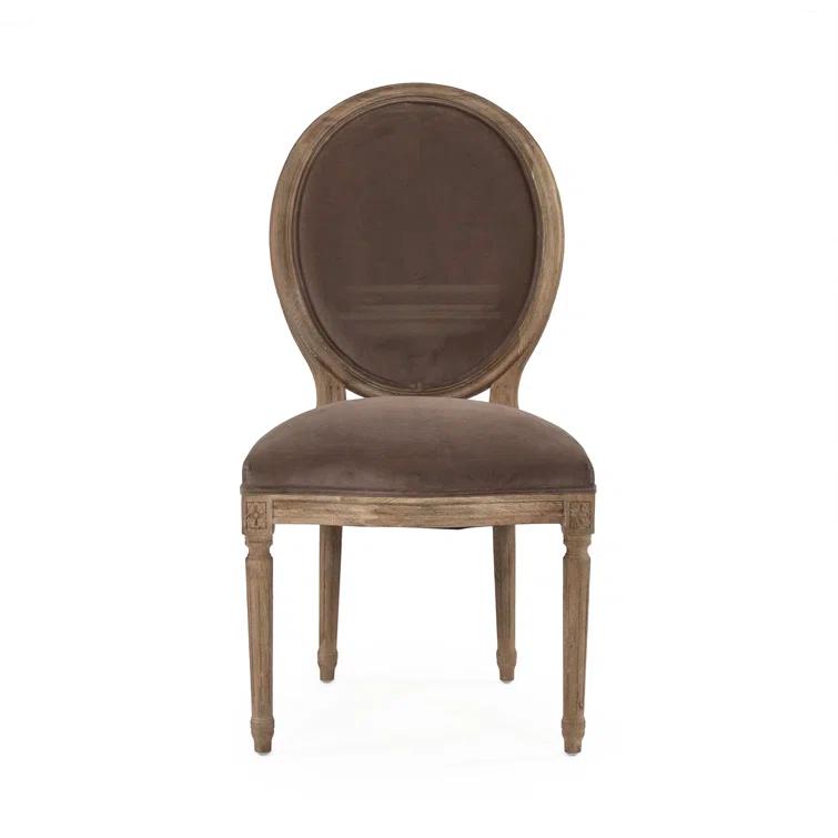 One Allium Way® Asta 19'' H Velvet Upholstered Oak Side Chair
