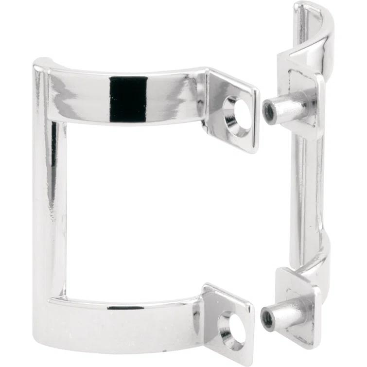 Diecast Shower Door Handle Set for Shower Doors or Tub Enclosure, 2 Hole Center, Chrome (1 Set)