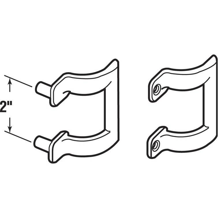 Diecast Shower Door Handle Set for Shower Doors or Tub Enclosure, 2 Hole Center, Chrome (1 Set)