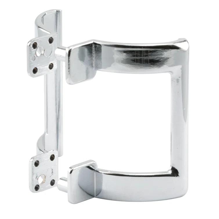 Diecast Shower Door Handle Set for Shower Doors or Tub Enclosure, 2 Hole Center, Chrome (1 Set)