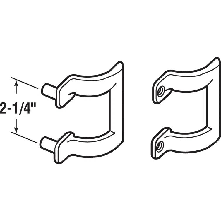 Diecast Shower Door Handle Set for Shower Doors or Tub Enclosure, 2 Hole Center, Chrome (1 Set)