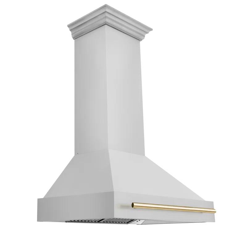 ZLINE ZLINE Autograph Edition 36 in. Stainless Steel Range Hood W/ Stainless Steel Shell & Champagne Bronze Handle 8654STZ-36-G