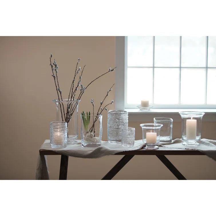 Small Clear Glass Hurricane Candle Holder