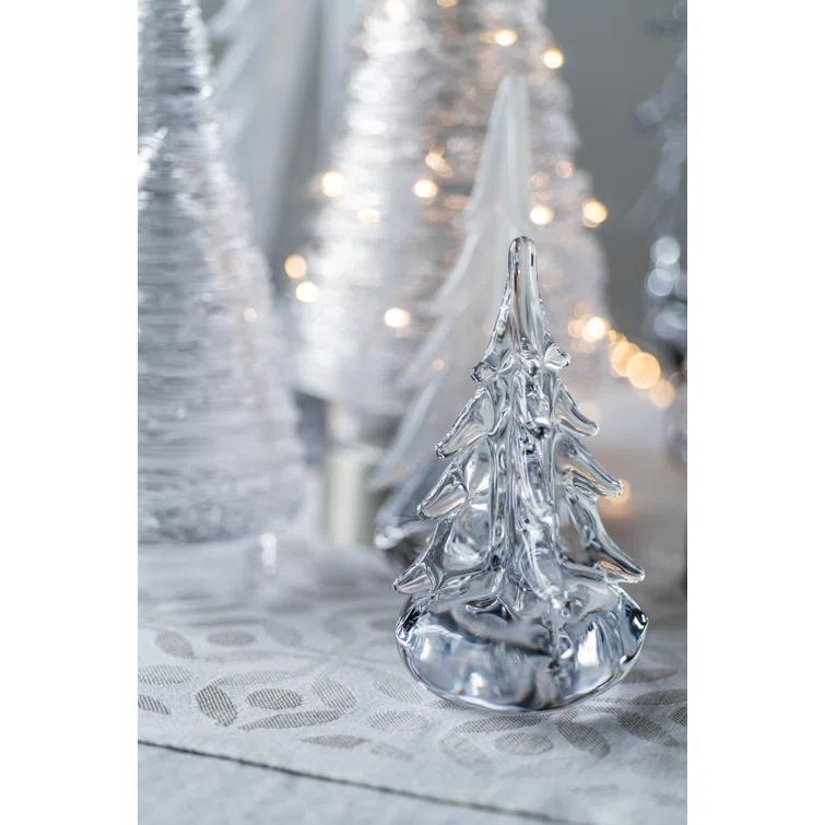 6 Inch Clear Glass Evergreen Tree Figurine