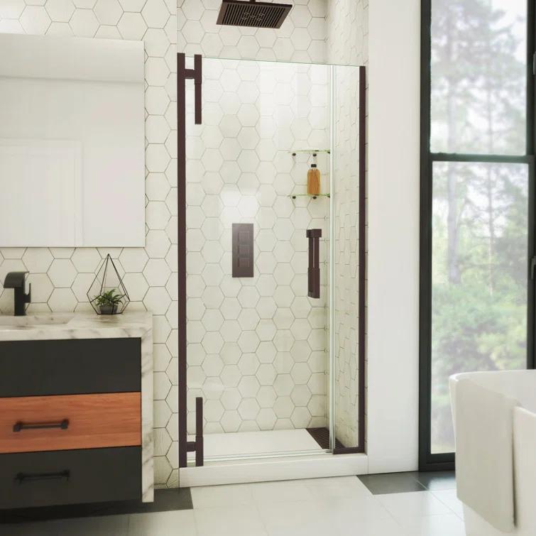DreamLine Ascend 36-37 in. W x 72 in. H Frameless Pivot Shower Door