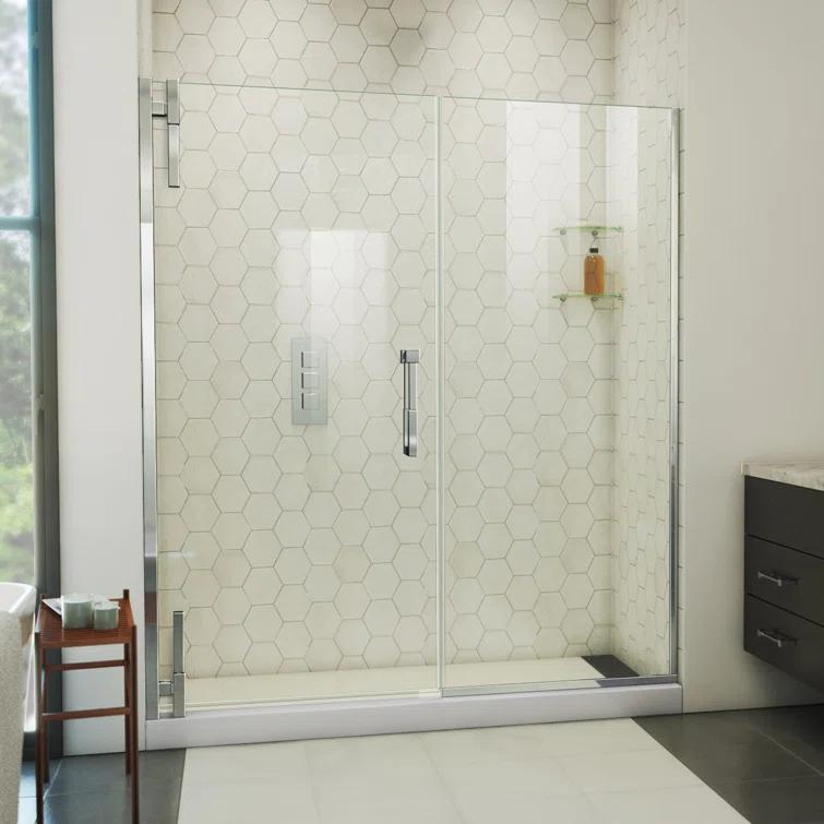 DreamLine Ascend 64-65 in. W x 72 in. H Frameless Pivot Shower Door
