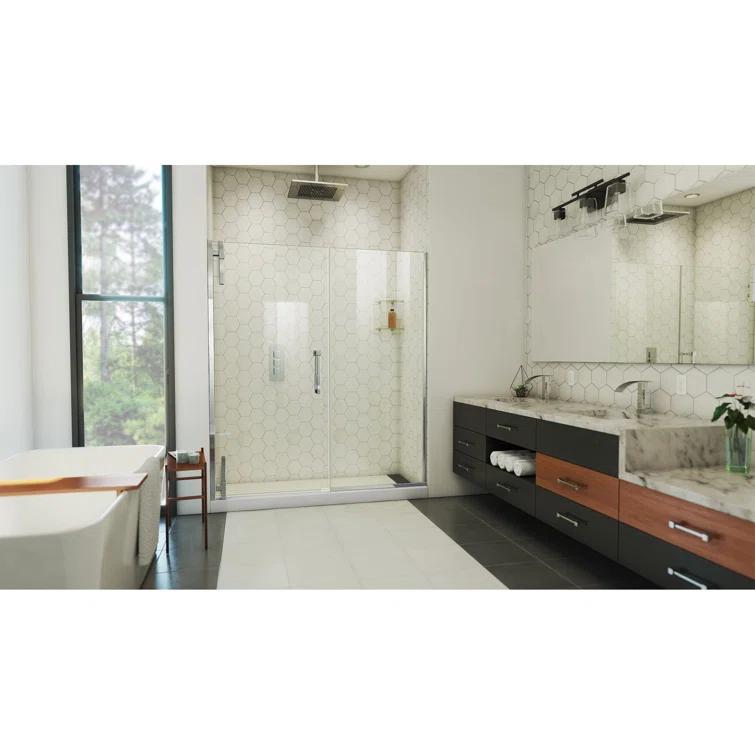 DreamLine Ascend 64-65 in. W x 72 in. H Frameless Pivot Shower Door