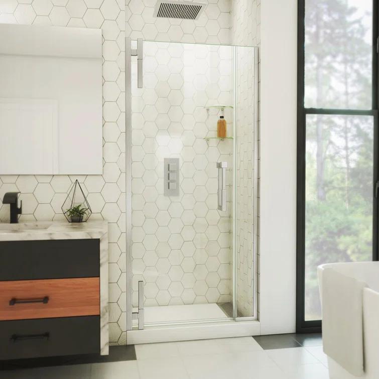 DreamLine Ascend 36-37 in. W x 72 in. H Frameless Pivot Shower Door