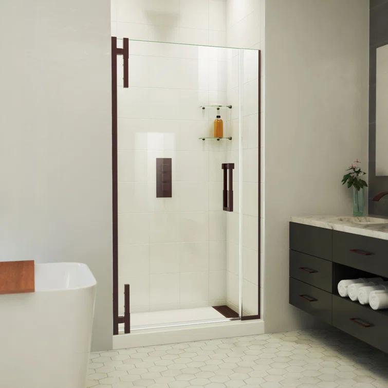 DreamLine Ascend 40-41 in. W x 72 in. H Frameless Pivot Shower Door