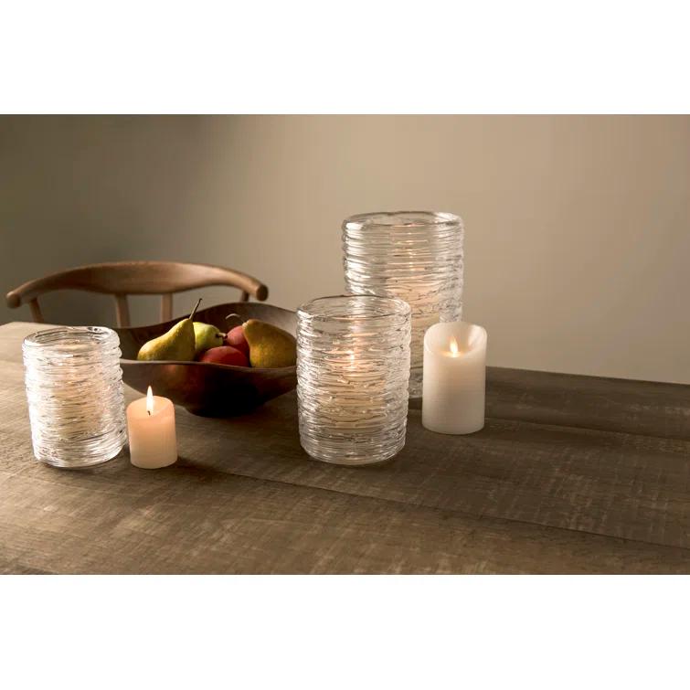 Medium Clear Glass Echo Lake Hurricane Candle Holder