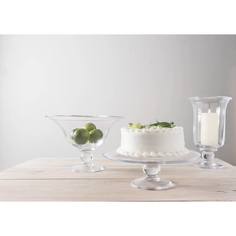 Clear Glass Pedestal Cake Stand with Dome