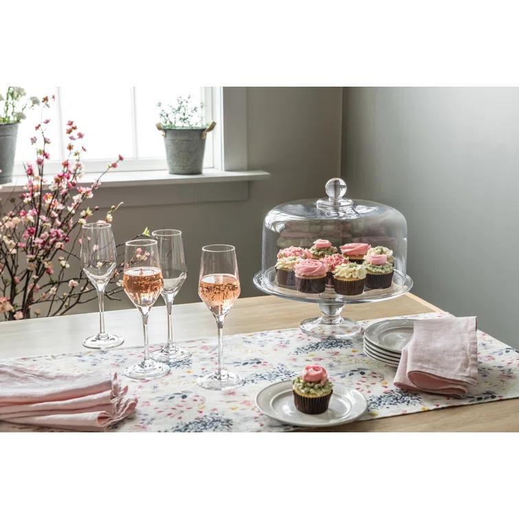 Clear Glass Pedestal Cake Stand with Dome