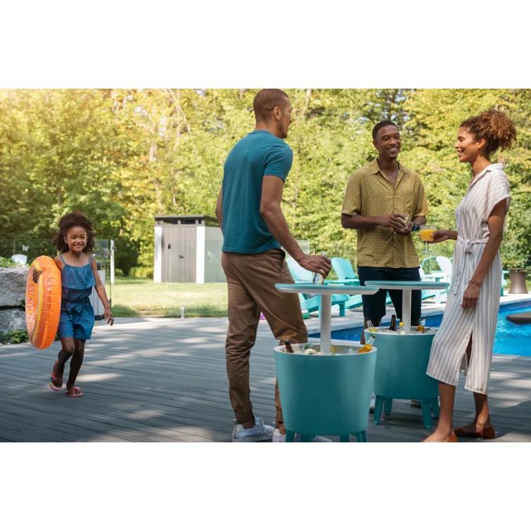 Keter 32 Qt. Cool Bar Cooler Outdoor Weather Resistant Patio Furniture 2 in 1 Pop Up Cocktail Side Table and Beverage Cooler Combo & Reviews | Wayfair