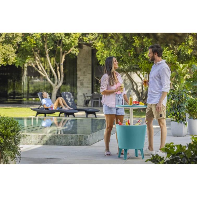 Keter 32 Qt. Cool Bar Cooler Outdoor Weather Resistant Patio Furniture 2 in 1 Pop Up Cocktail Side Table and Beverage Cooler Combo & Reviews | Wayfair