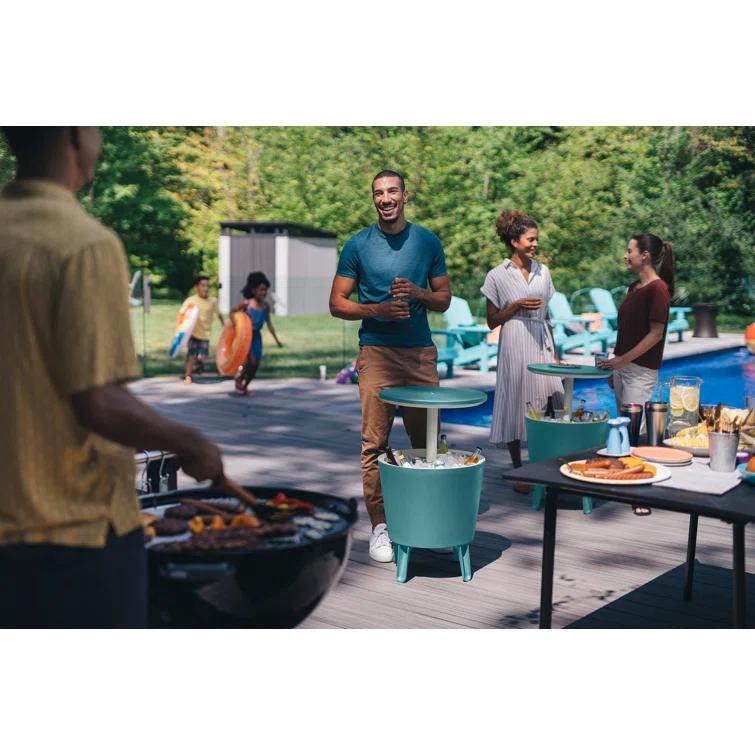 Keter 32 Qt. Cool Bar Cooler Outdoor Weather Resistant Patio Furniture 2 in 1 Pop Up Cocktail Side Table and Beverage Cooler Combo & Reviews | Wayfair