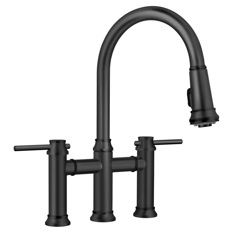 Empressa Pull Down Dual Spray Bridge Faucet