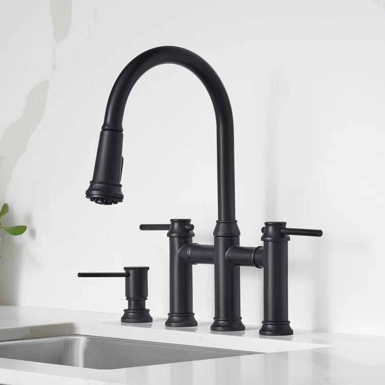 Empressa Pull Down Dual Spray Bridge Faucet