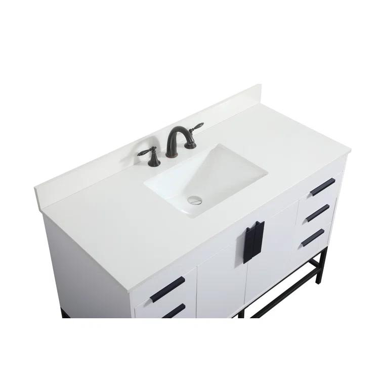 Alizabeth 48'' Single Bathroom Vanity with Engineered Marble Top