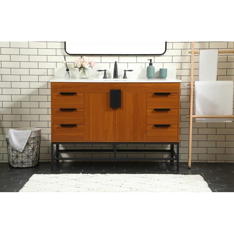Eugene 48'' Single Bathroom Vanity with Engineered Marble Top