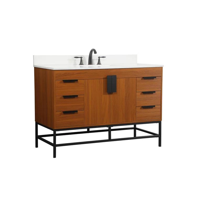 Eugene 48'' Single Bathroom Vanity with Engineered Marble Top