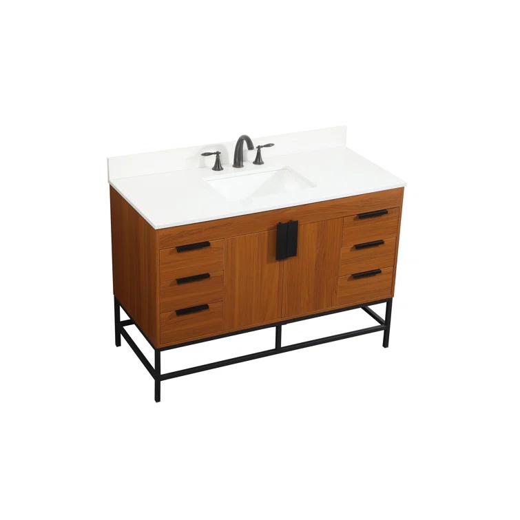 Eugene 48'' Single Bathroom Vanity with Engineered Marble Top