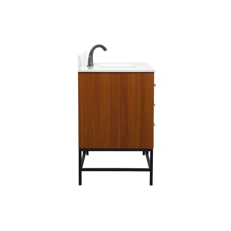 Eugene 48'' Single Bathroom Vanity with Engineered Marble Top