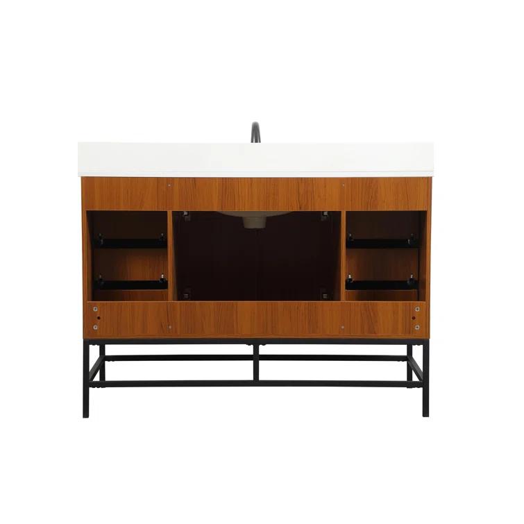 Eugene 48'' Single Bathroom Vanity with Engineered Marble Top