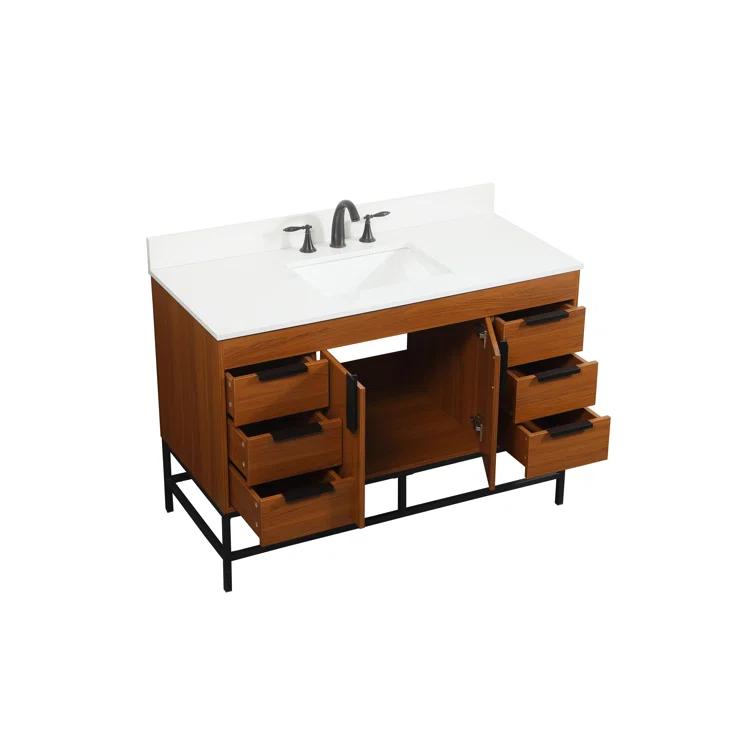 Eugene 48'' Single Bathroom Vanity with Engineered Marble Top