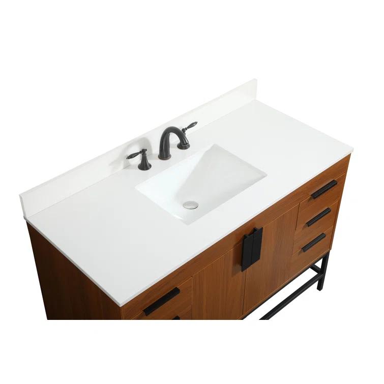 Eugene 48'' Single Bathroom Vanity with Engineered Marble Top