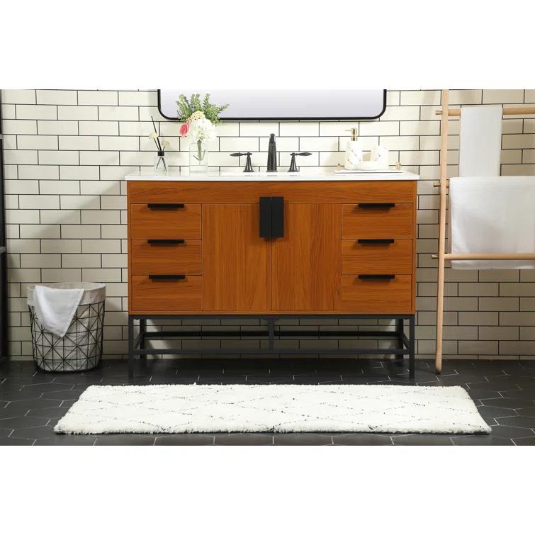 Eugene 48'' Single Bathroom Vanity with Engineered Marble Top