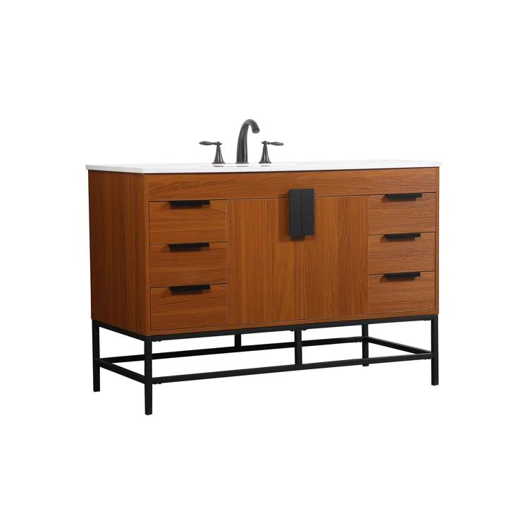 Eugene 48'' Single Bathroom Vanity with Engineered Marble Top