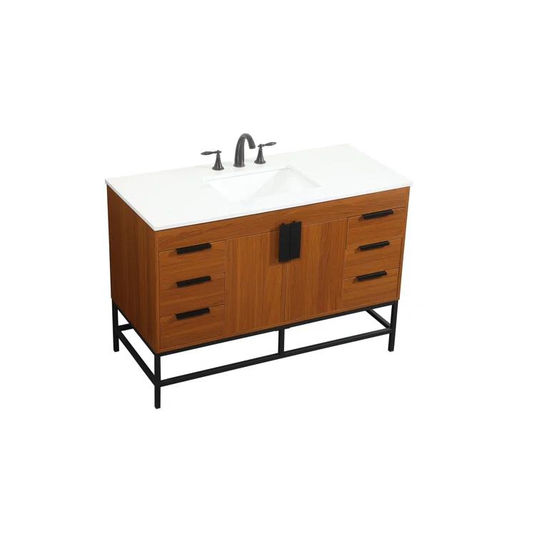 Eugene 48'' Single Bathroom Vanity with Engineered Marble Top