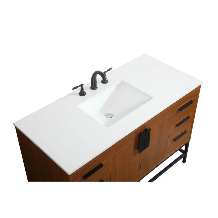Eugene 48'' Single Bathroom Vanity with Engineered Marble Top