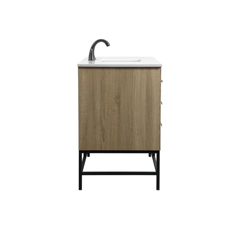 Corley 48'' Single Bathroom Vanity with Engineered Marble Top
