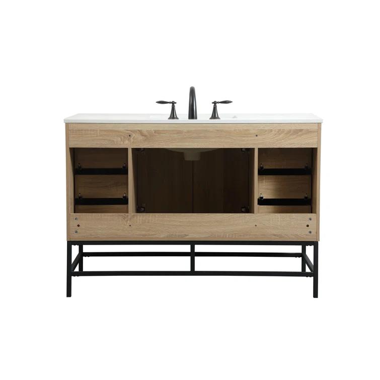 Corley 48'' Single Bathroom Vanity with Engineered Marble Top