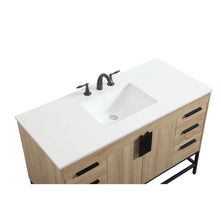 Corley 48'' Single Bathroom Vanity with Engineered Marble Top