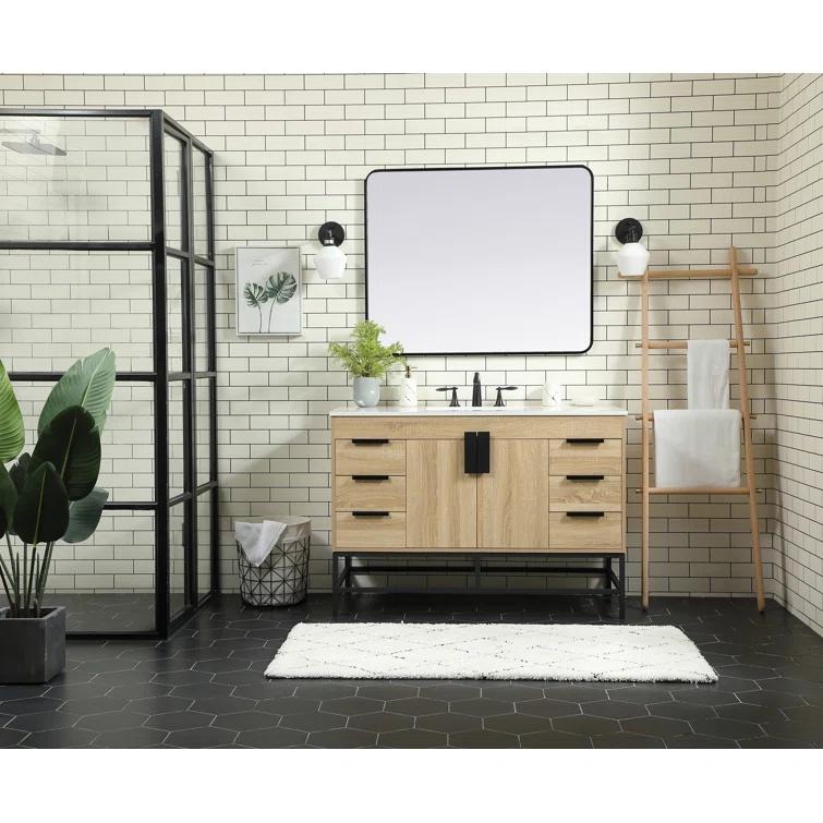 Corley 48'' Single Bathroom Vanity with Engineered Marble Top