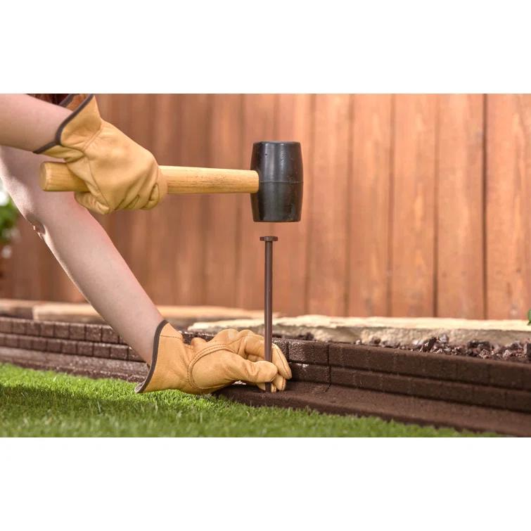Rubberific 4 ft. Brickface Rubber Landscape Lawn Edging (Set of 6)