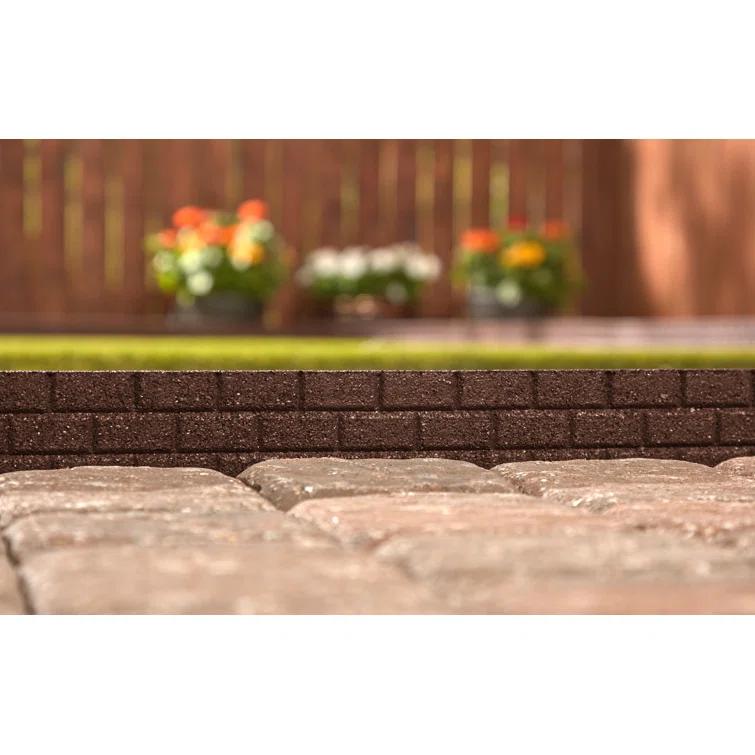 Rubberific 4 ft. Brickface Rubber Landscape Lawn Edging (Set of 6)