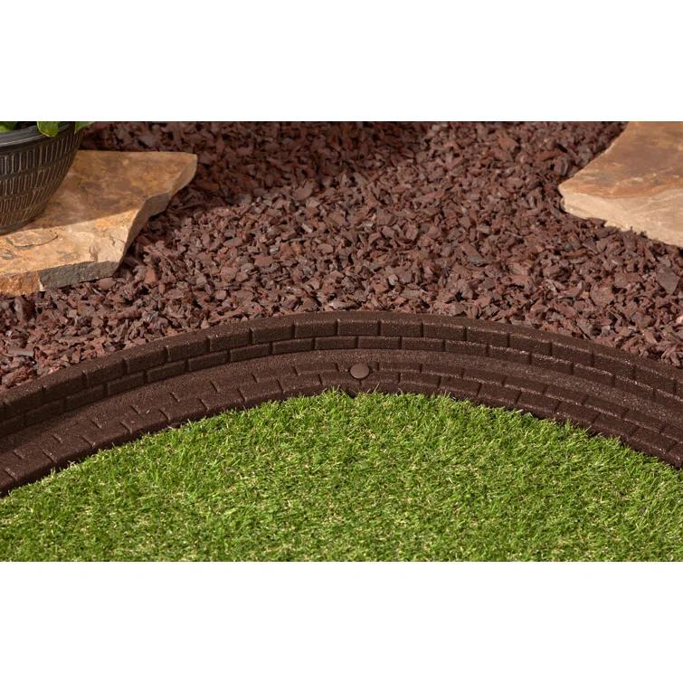 Rubberific 4 ft. Brickface Rubber Landscape Lawn Edging (Set of 6)