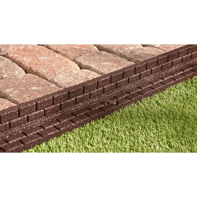 Rubberific 4 ft. Brickface Rubber Landscape Lawn Edging (Set of 6)