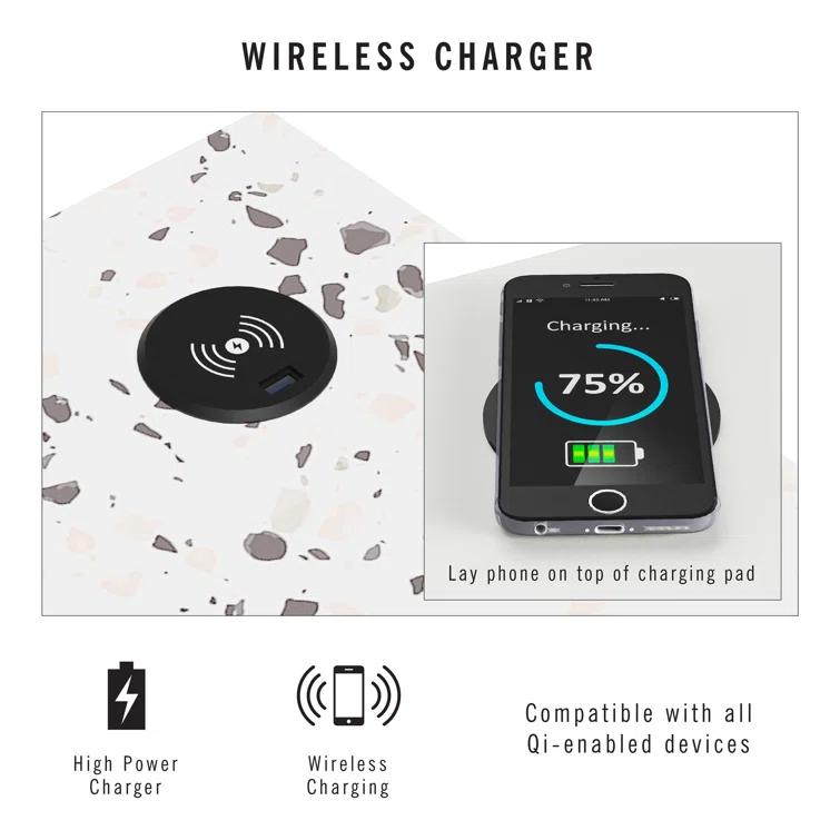 Astor Desk with Wireless Charger