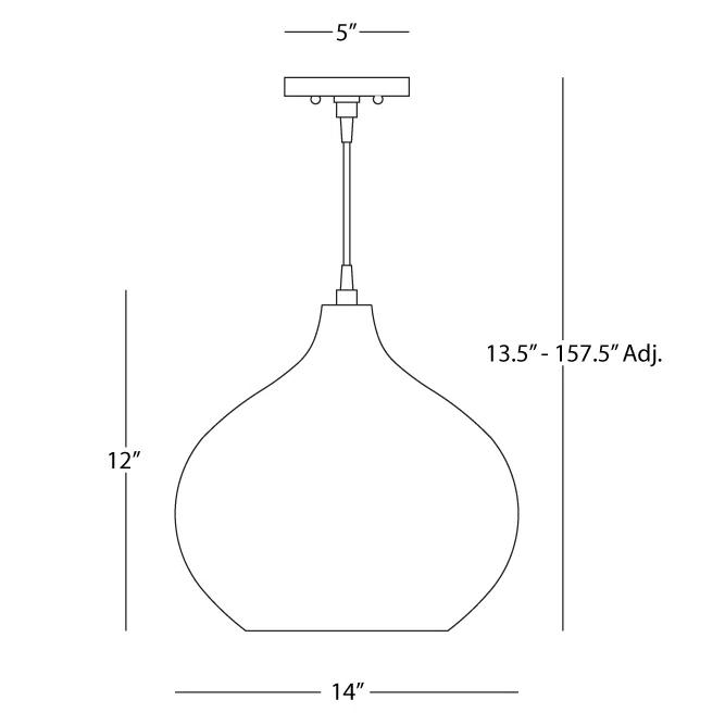 Robert Abbey Lighting - Dal - 12.50 Inch 1 Light Pendant-Polished Nickel Finish